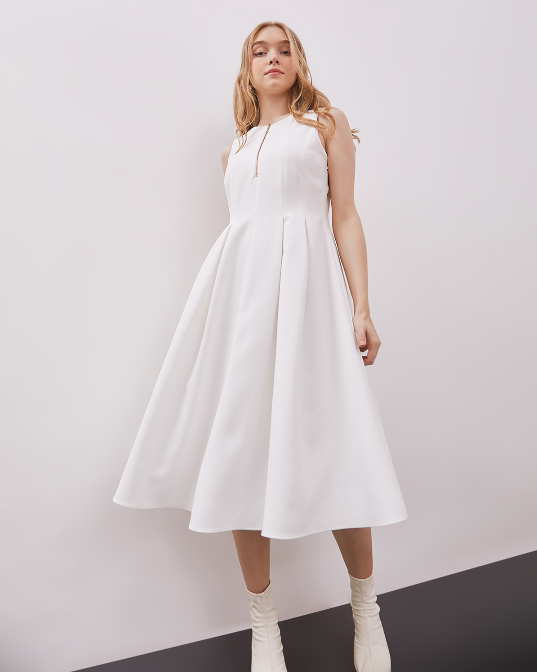 INVIO Lily Flare - Zip Dress | Gaun Wanita - Espresso