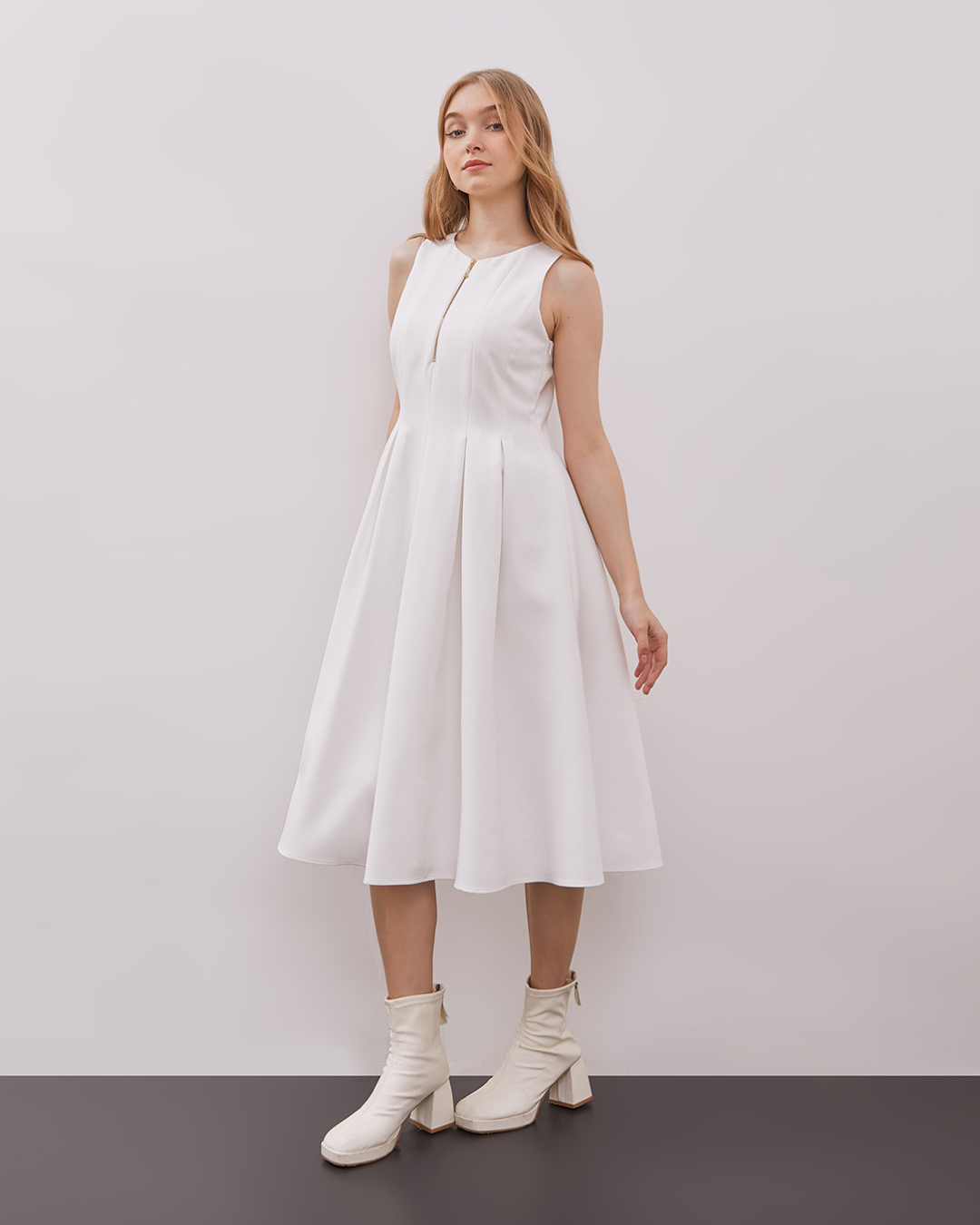 INVIO Lily Flare - Zip Dress | Gaun Wanita - Espresso