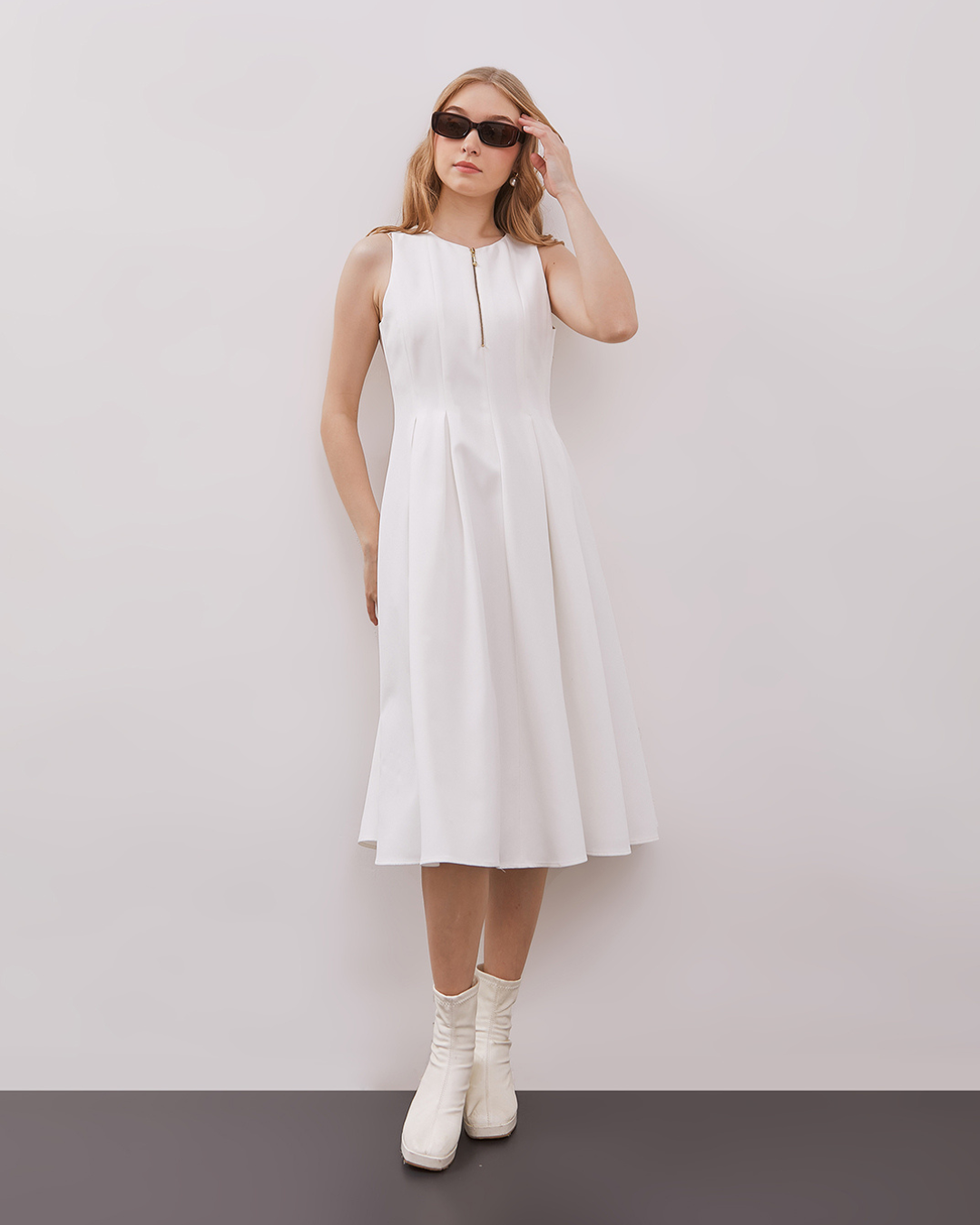INVIO Lily Flare - Zip Dress | Gaun Wanita - Espresso