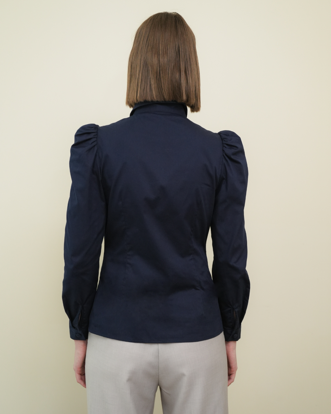 Maisie Puff Shoulder Shirt Navy