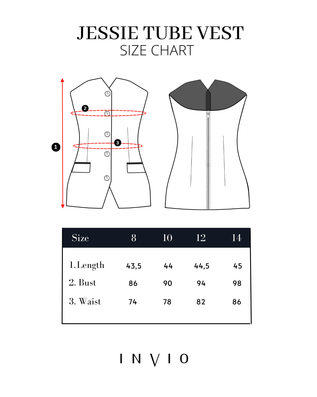 Jessie Tailored Tube Vest | Top Wanita - Classy Missy