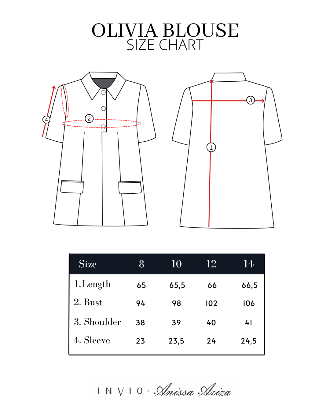 INVIO x Anissa Aziza Olivia Smart Casual Blouse | Atasan Wanita