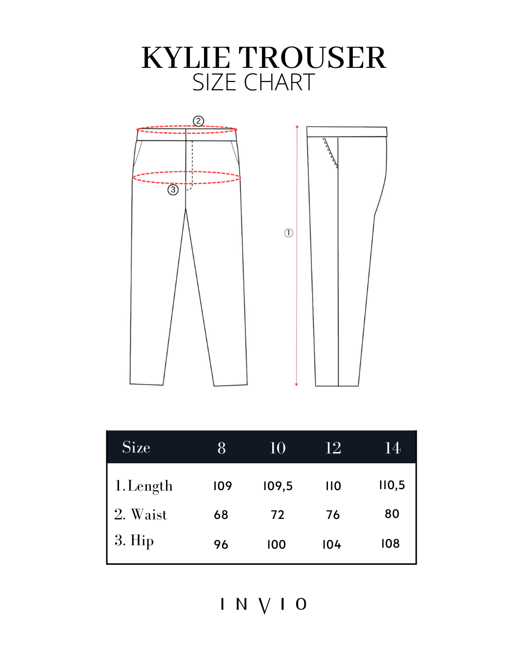 INVIO Kylie Side Button Wide Leg Trouser | Celana Wanita Enlace