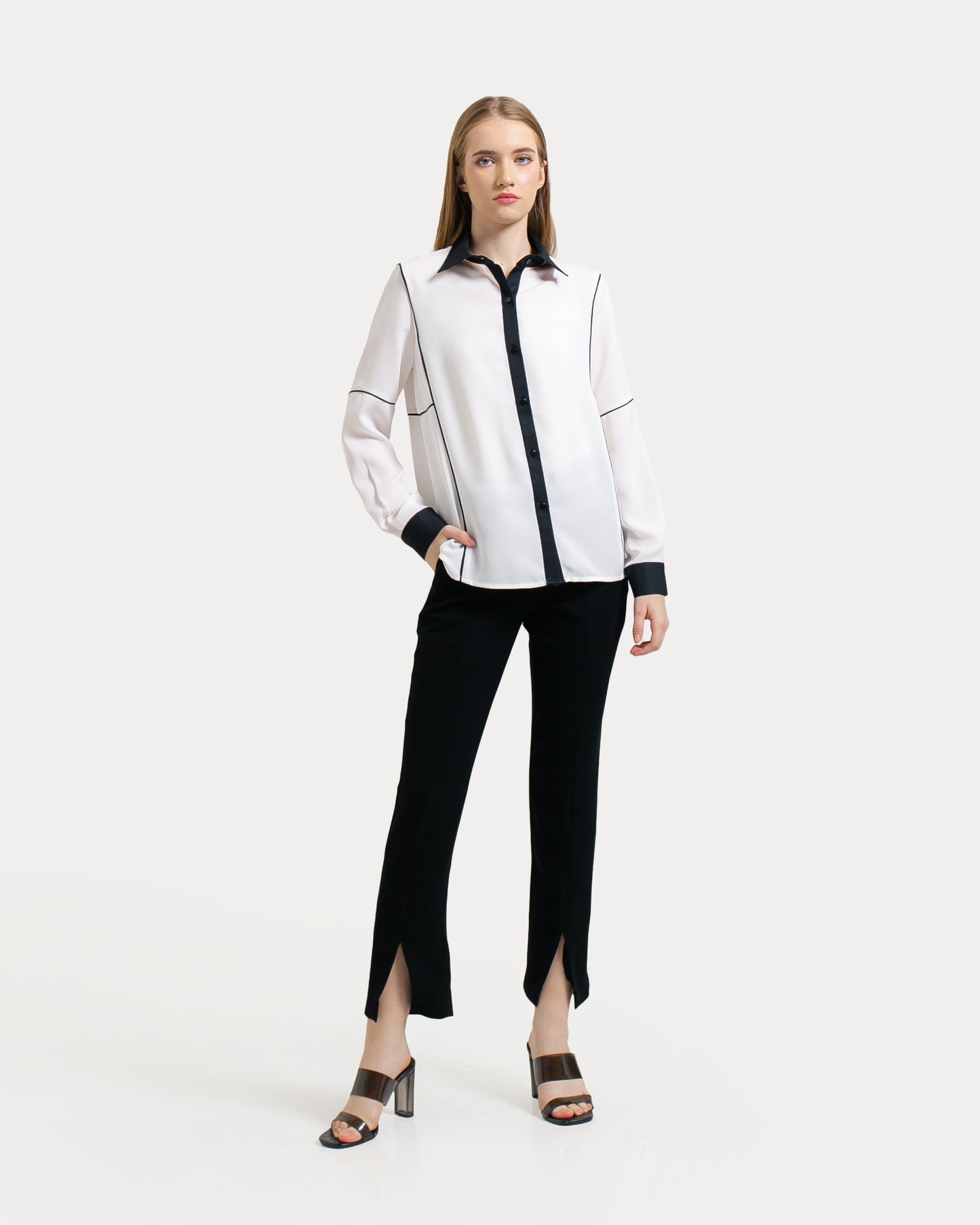 Yoanna Contrast Pipe Shirt