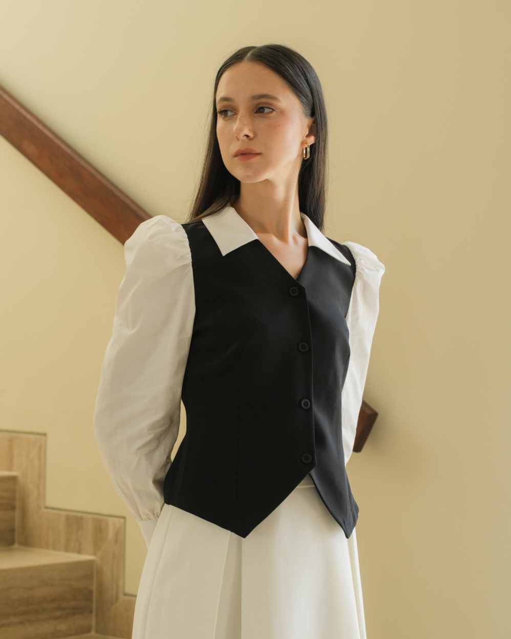 INVIO Poppie Vest Shirt | Kemeja Atasan Wanita - Costa