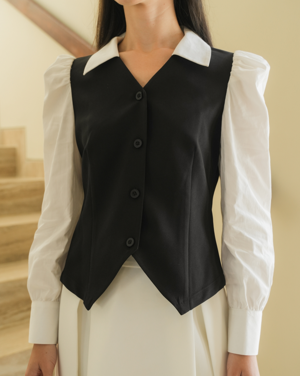 INVIO Poppie Vest Shirt | Kemeja Atasan Wanita - Costa