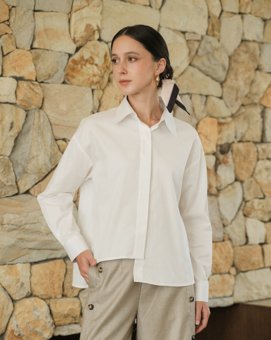 INVIO Prilly Asymmetry Shirt | Kemeja Atasan Wanita - Costa