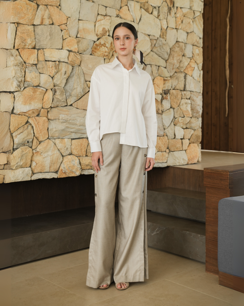 INVIO Prilly Asymmetry Shirt | Kemeja Atasan Wanita - Costa