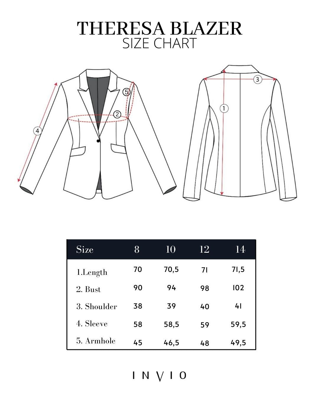 INVIO Theresa Sculpted Blazer | Jas Wanita - Luminescence
