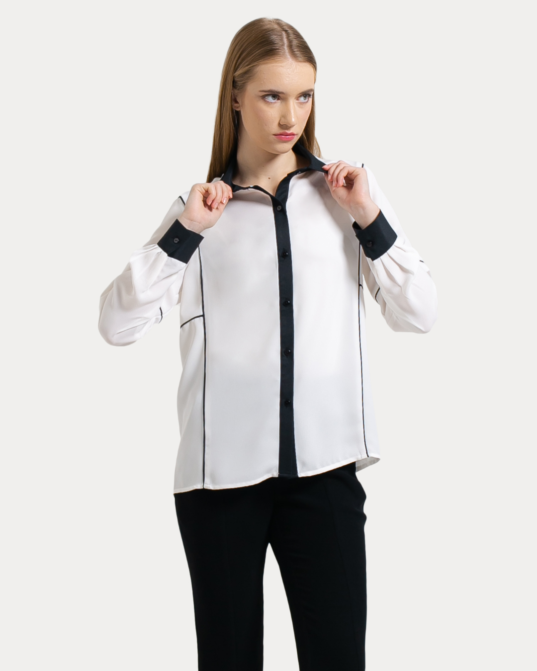 Yoanna Contrast Pipe Shirt