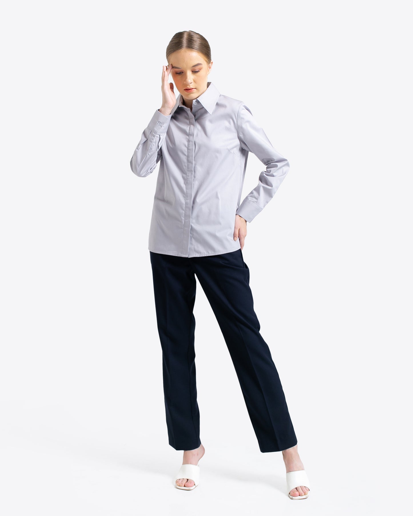 Frankie Twill Basic Shirt Grey