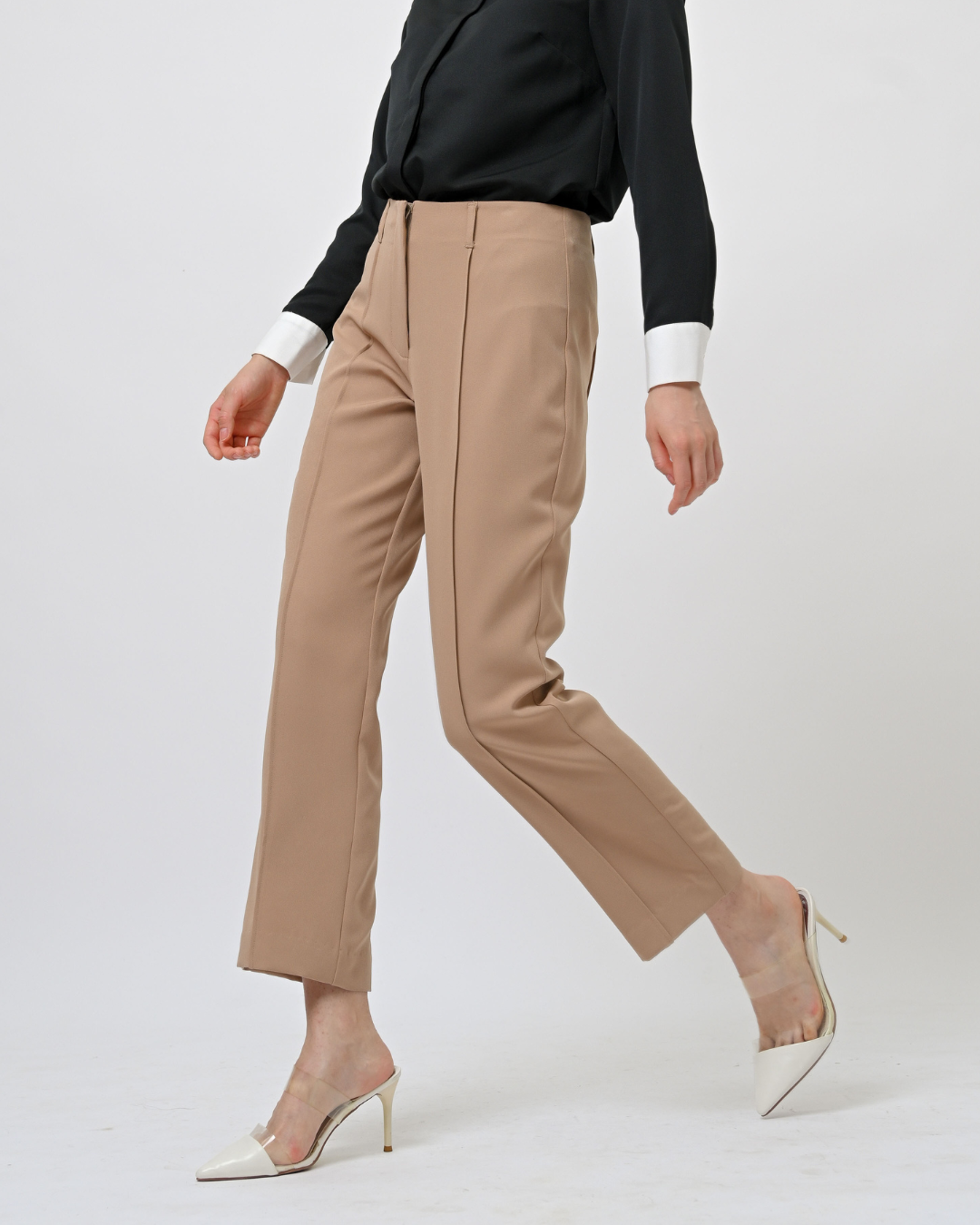 Zelda Pintuck Trouser Beige