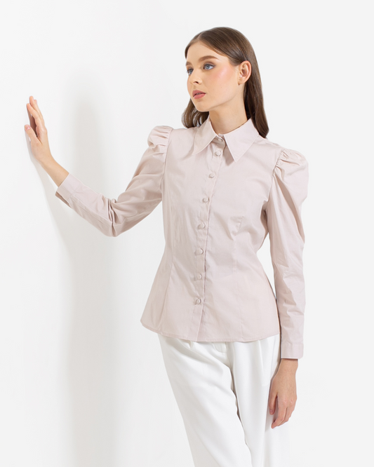 Maisie Puff Shoulder Shirt Soft Pink
