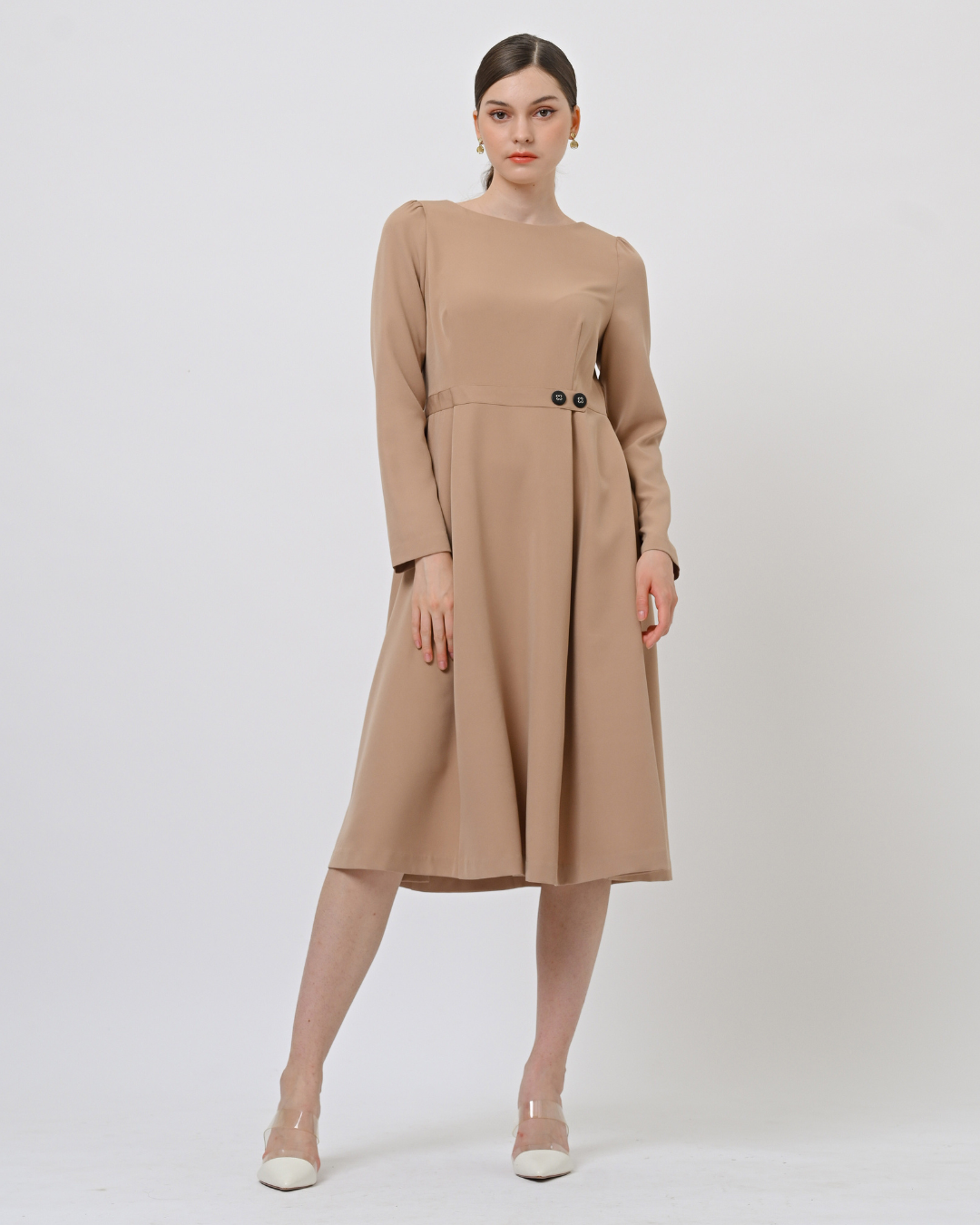 Zellie Button-Belted Dress