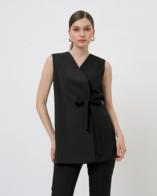 Zarina Eyelet Bow Vest