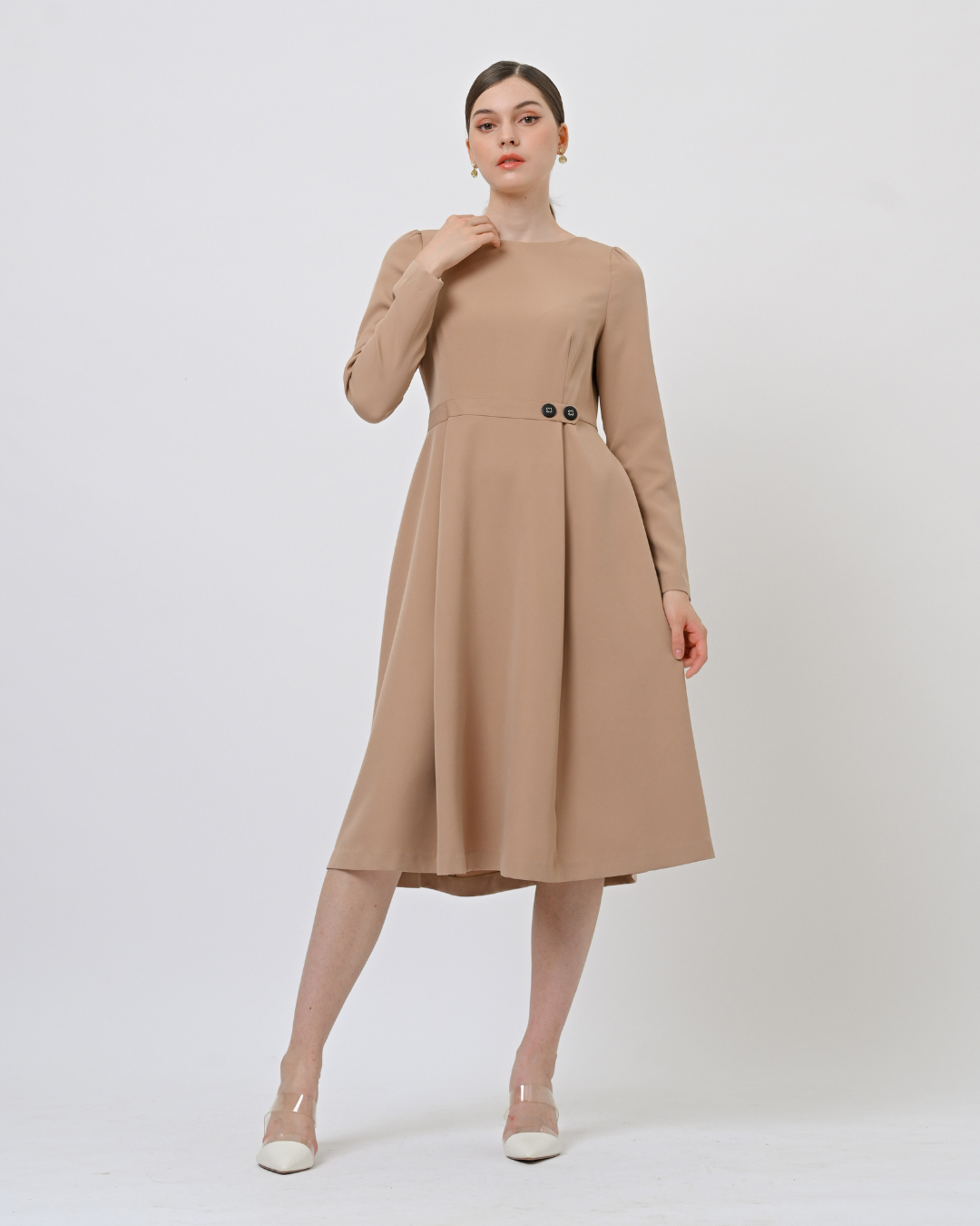Zellie Button-Belted Dress