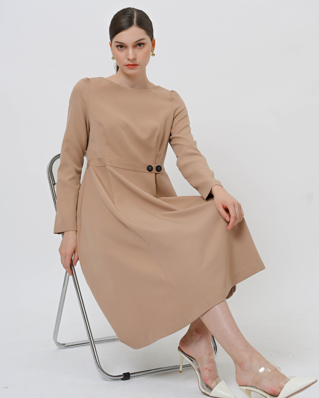 Zellie Button-Belted Dress