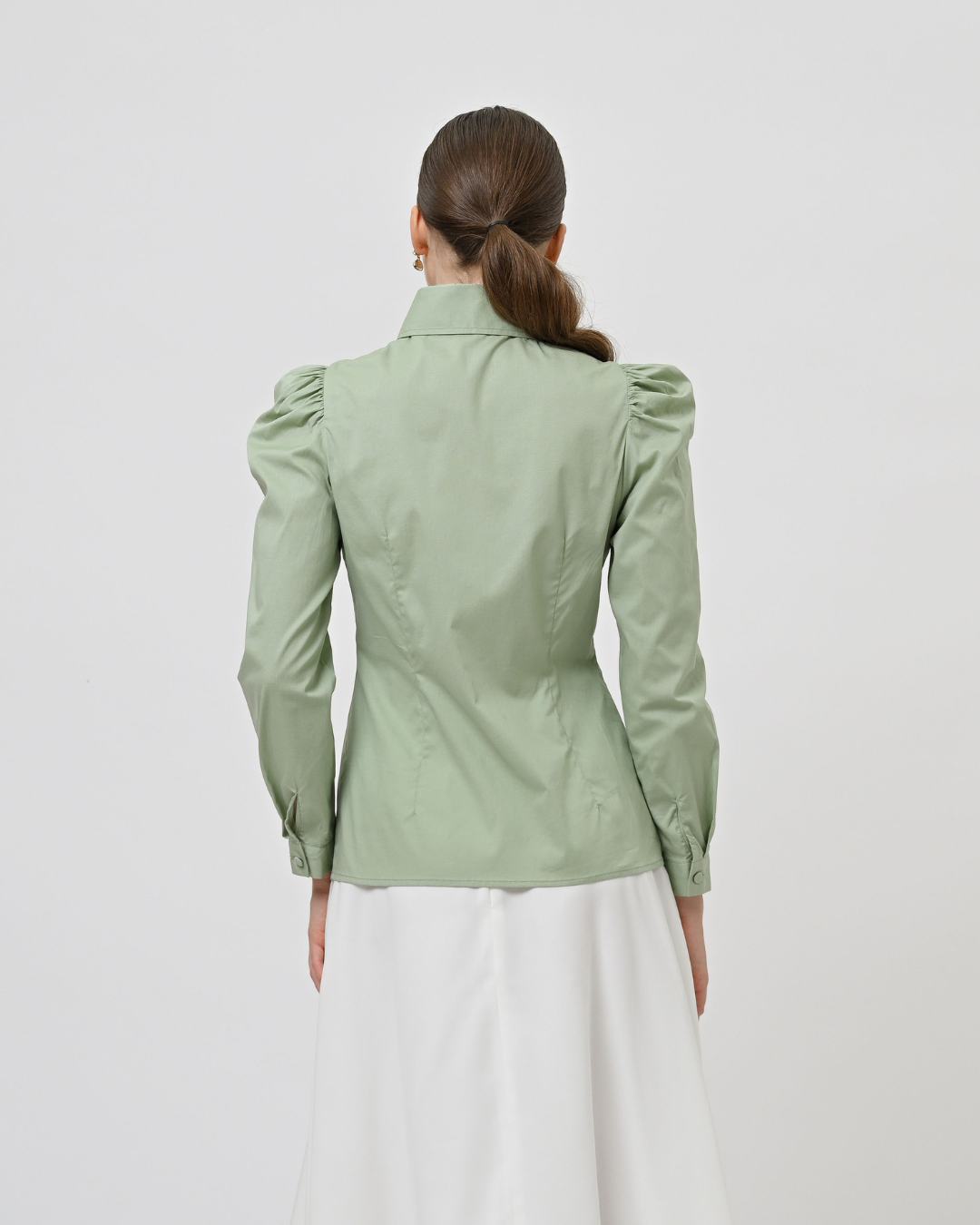 Maisie Puff Shoulder Shirt Sage
