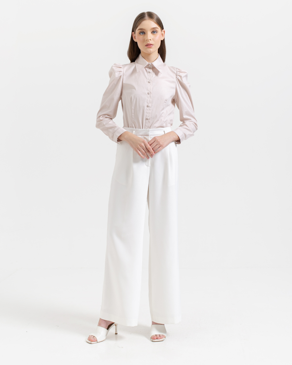 Maisie Puff Shoulder Shirt Soft Pink