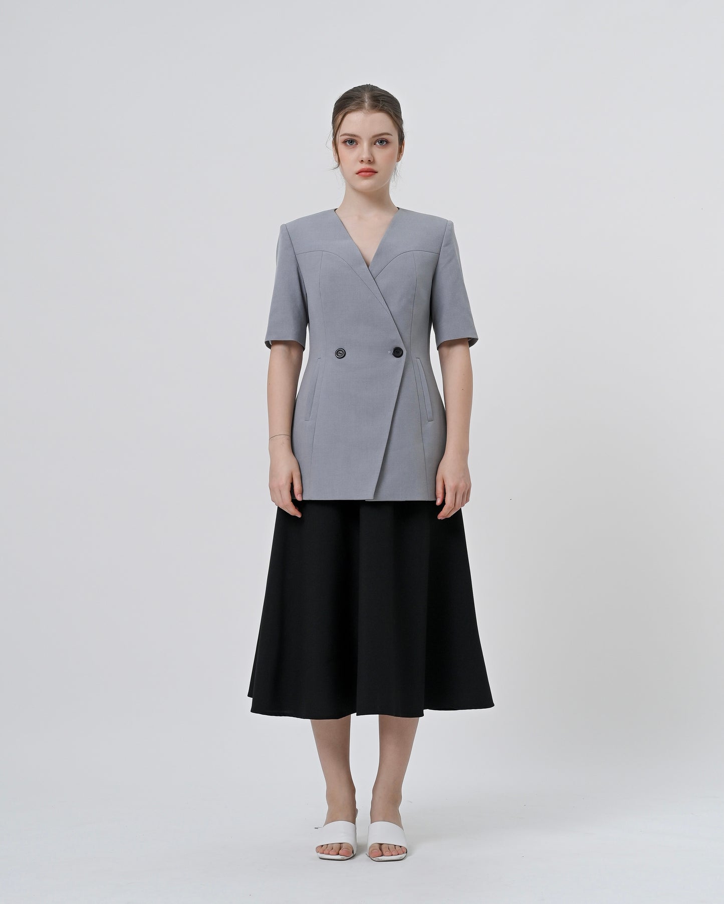 Vellyxia Short Sleeve Blazer