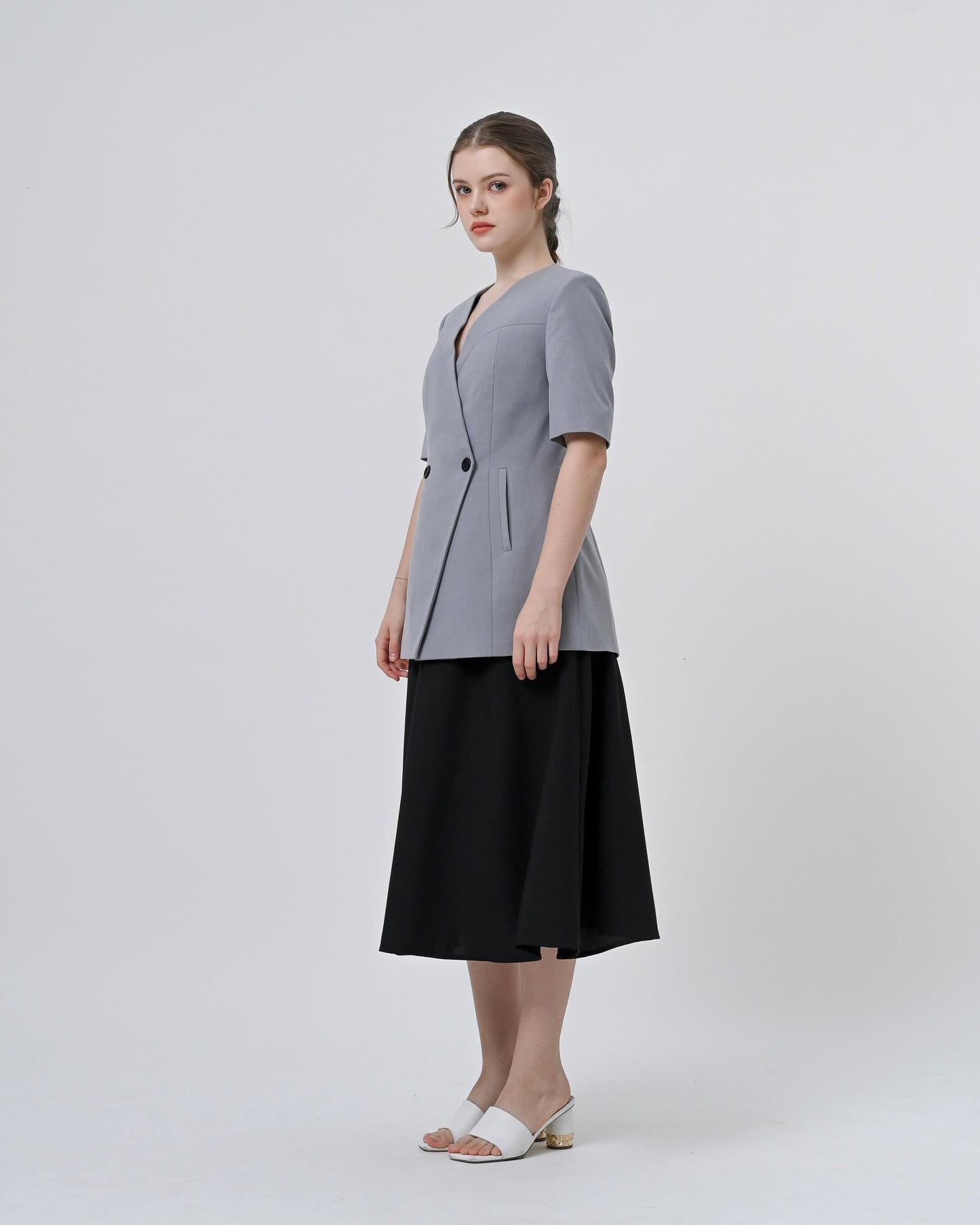 Vellyxia Short Sleeve Blazer