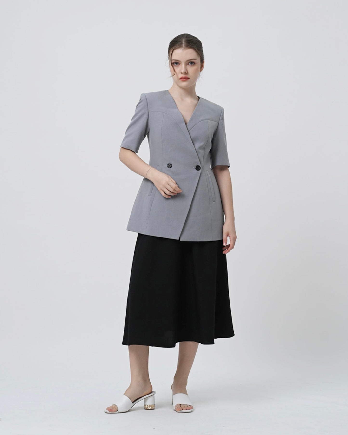 Vellyxia Short Sleeve Blazer