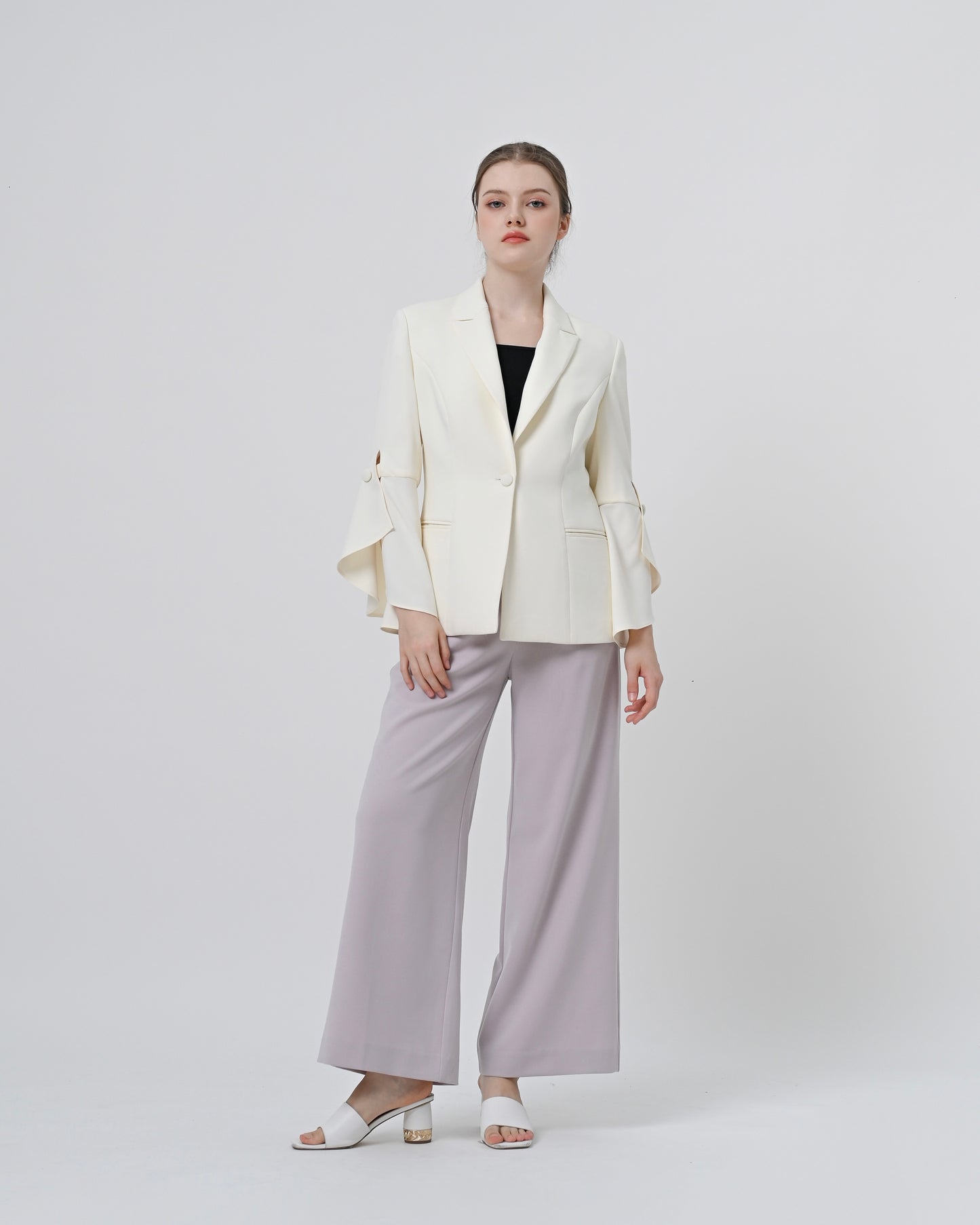 Viona Ruffle Sleeve Blazer