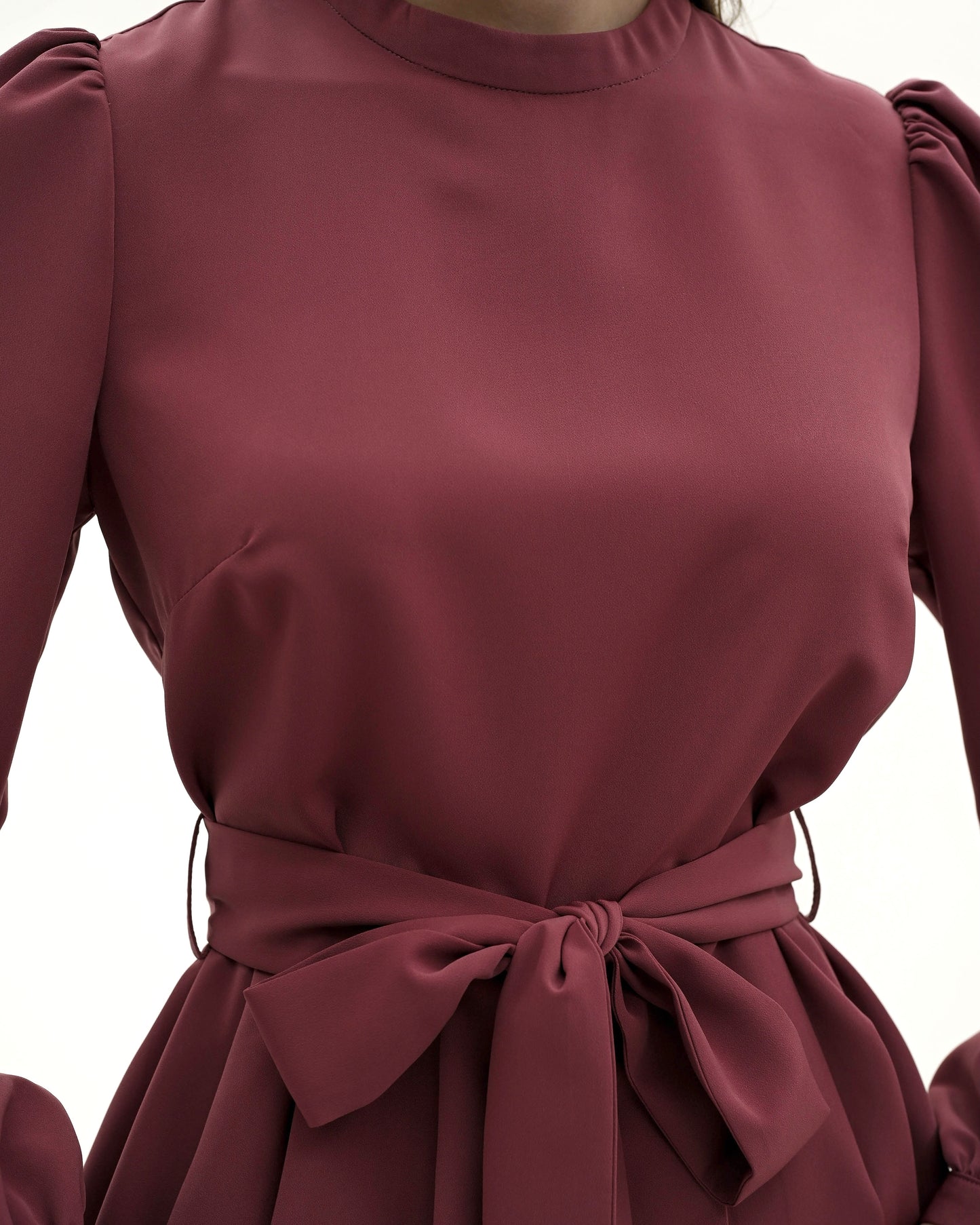 Florence Pleated Hem Blouse Rose Wine