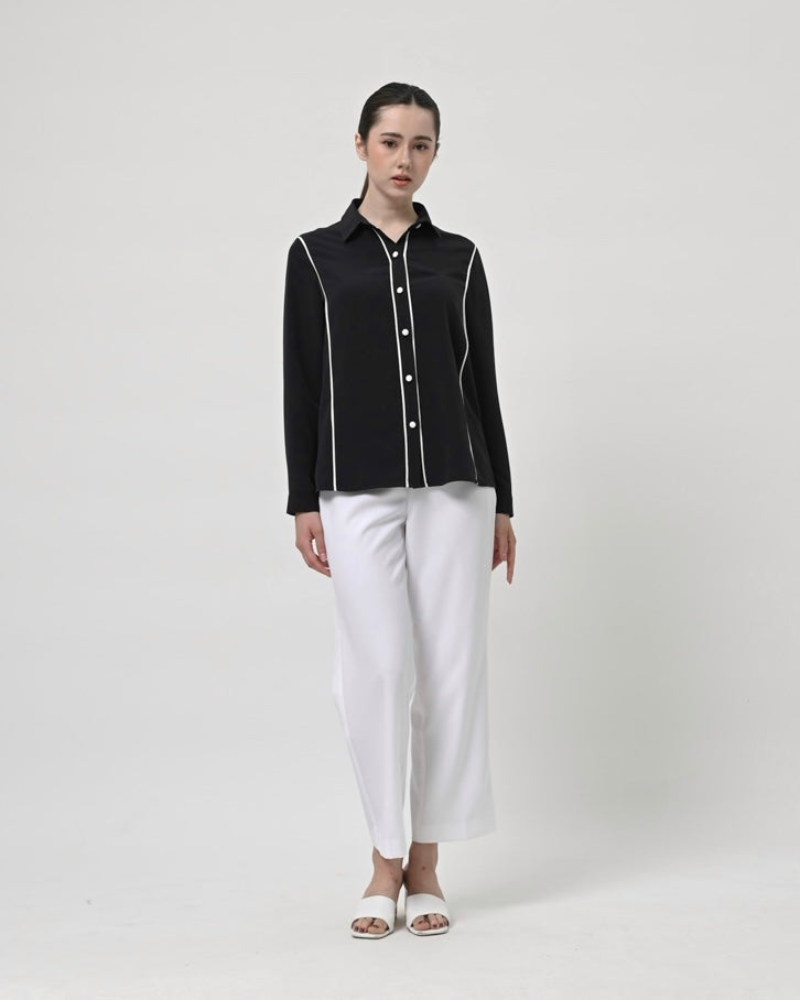 Tiffany Contrast Trim Blouse