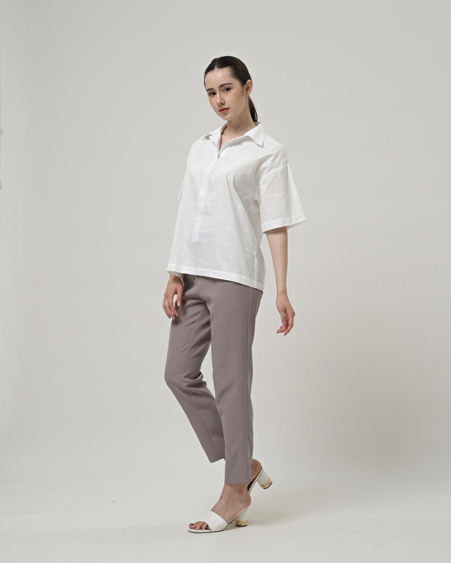 Thalia Wide Sleeves Shirt White