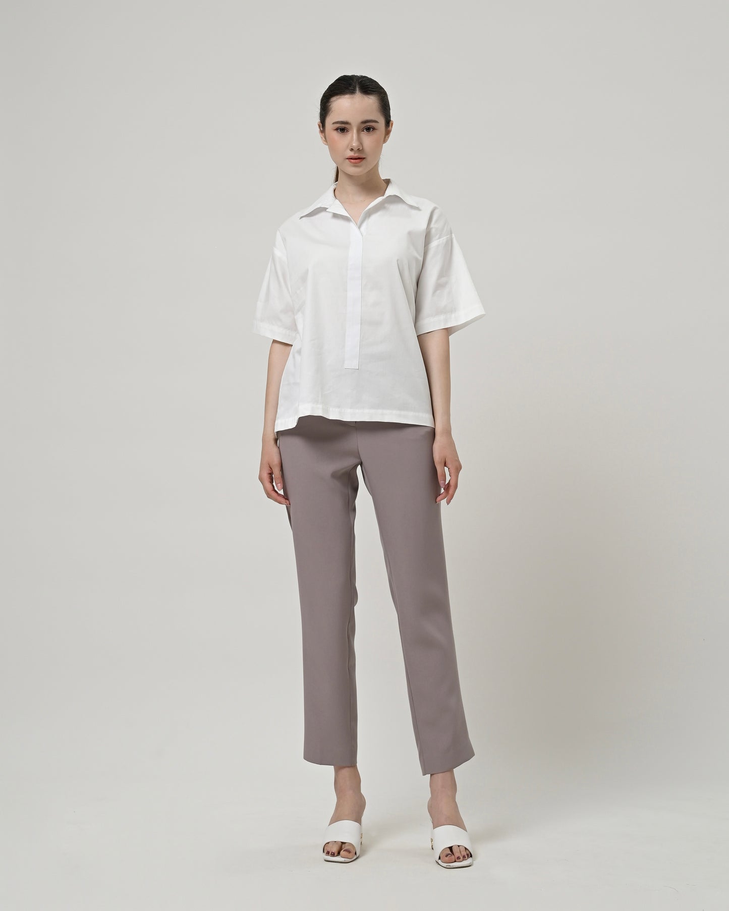 Thalia Wide Sleeves Shirt White