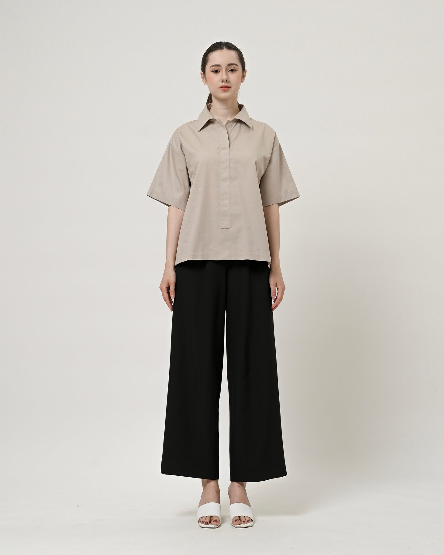 Thalia Wide Sleeves Shirt Khaki