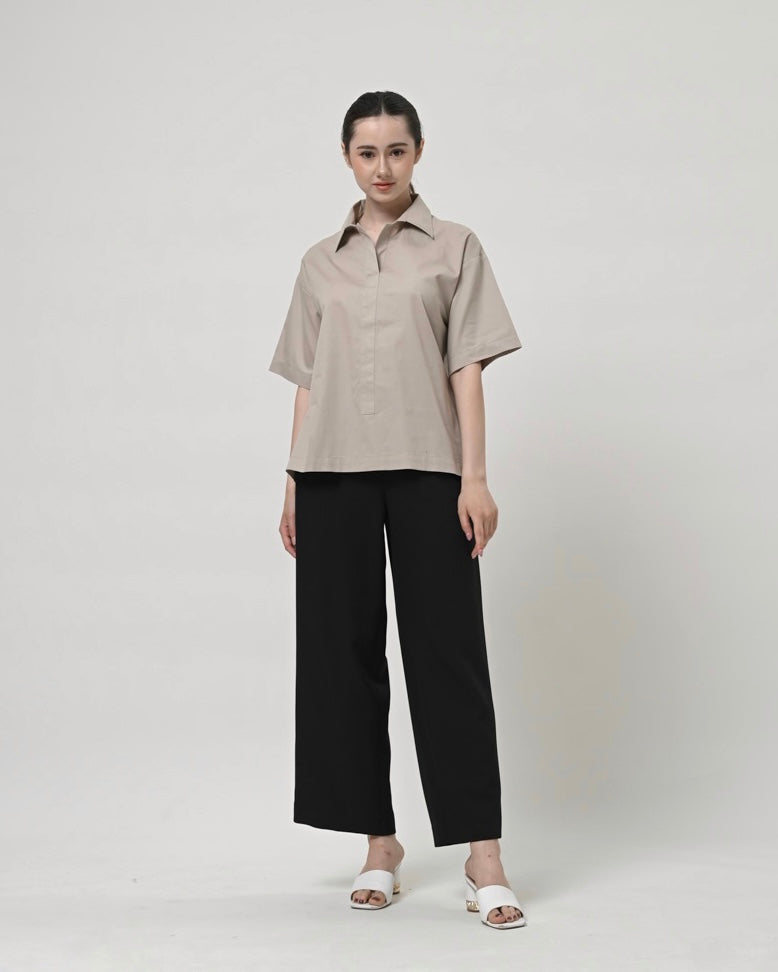 Thalia Wide Sleeves Shirt Khaki