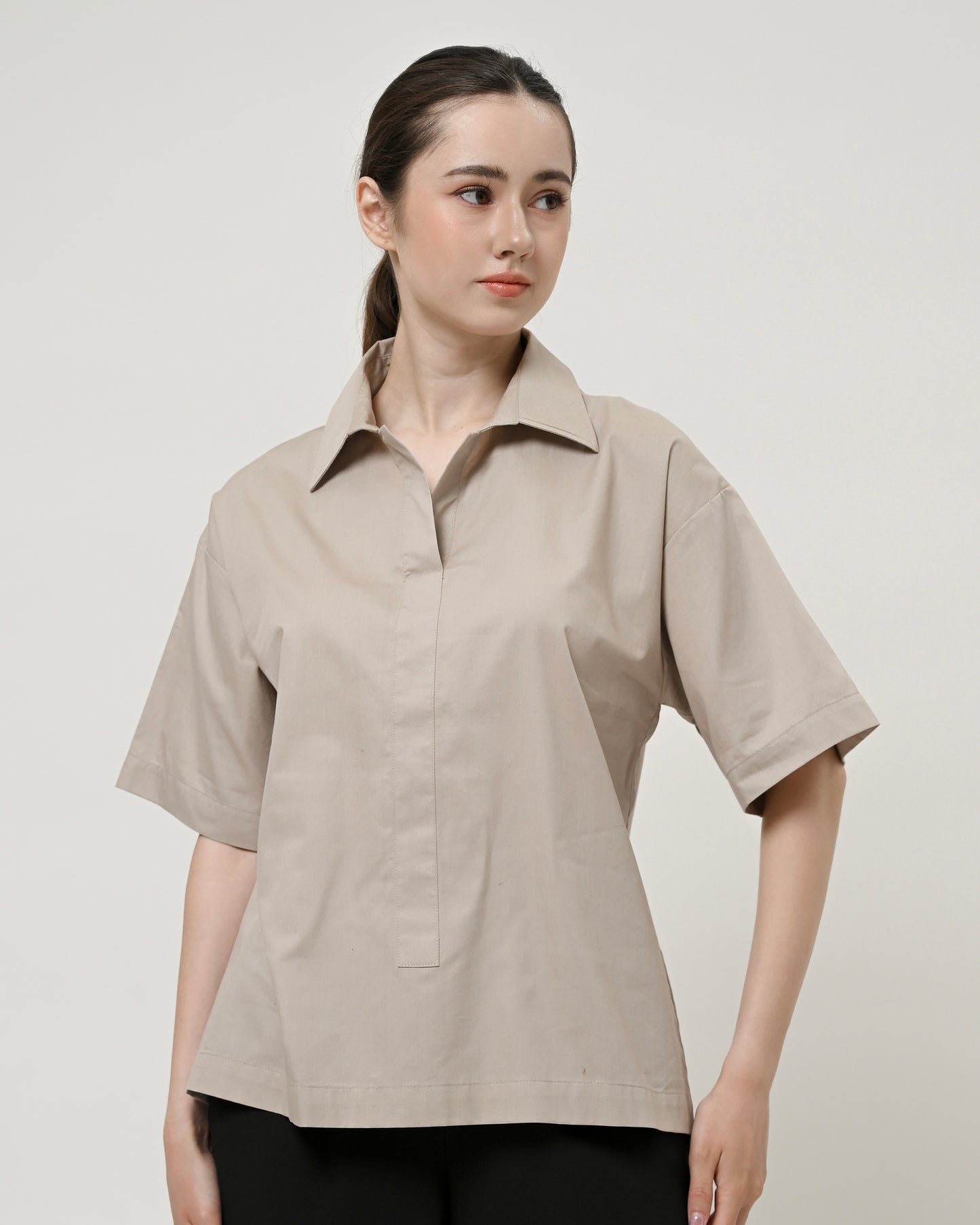 Thalia Wide Sleeves Shirt Khaki