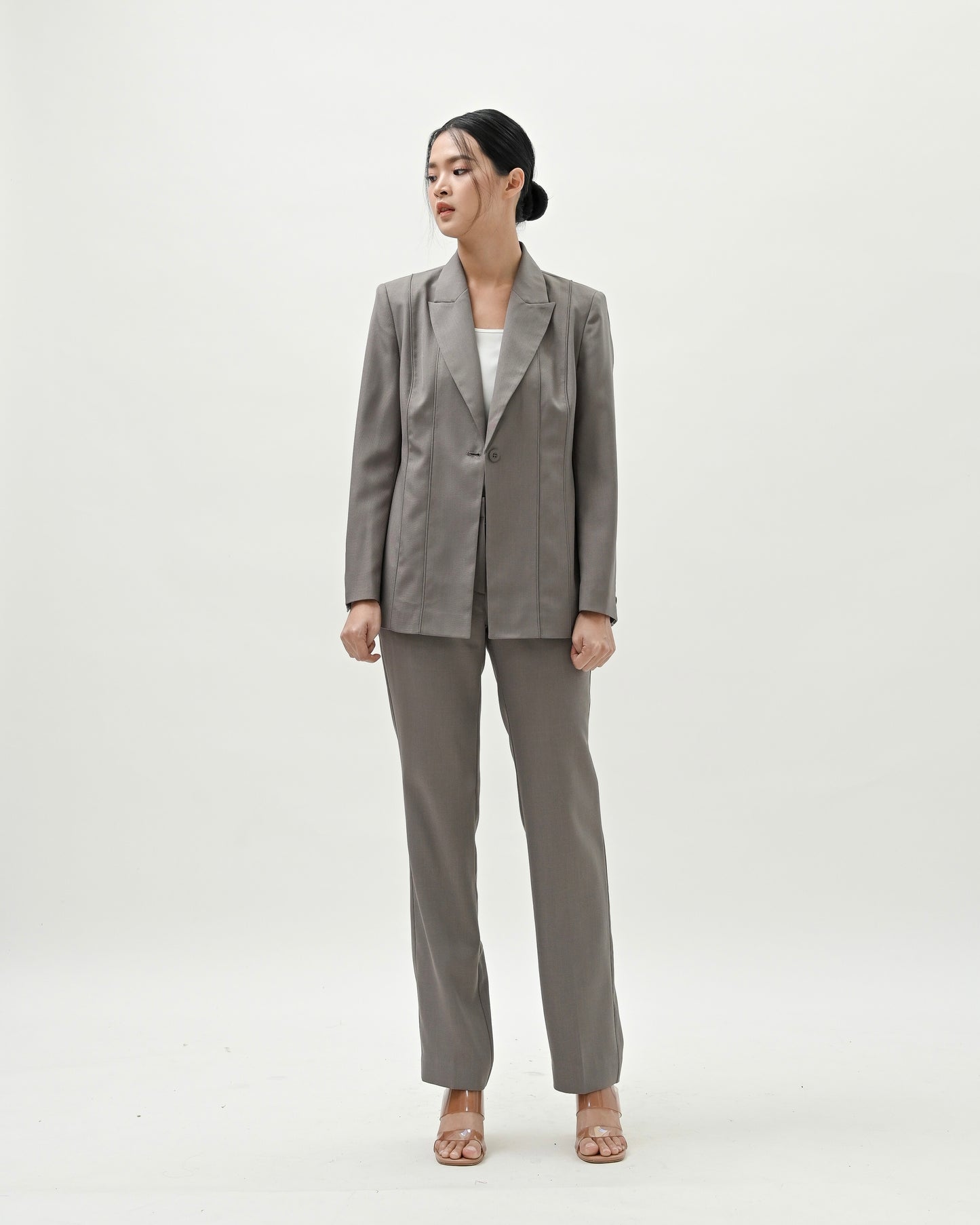 Scarlett Piped-Trim Blazer
