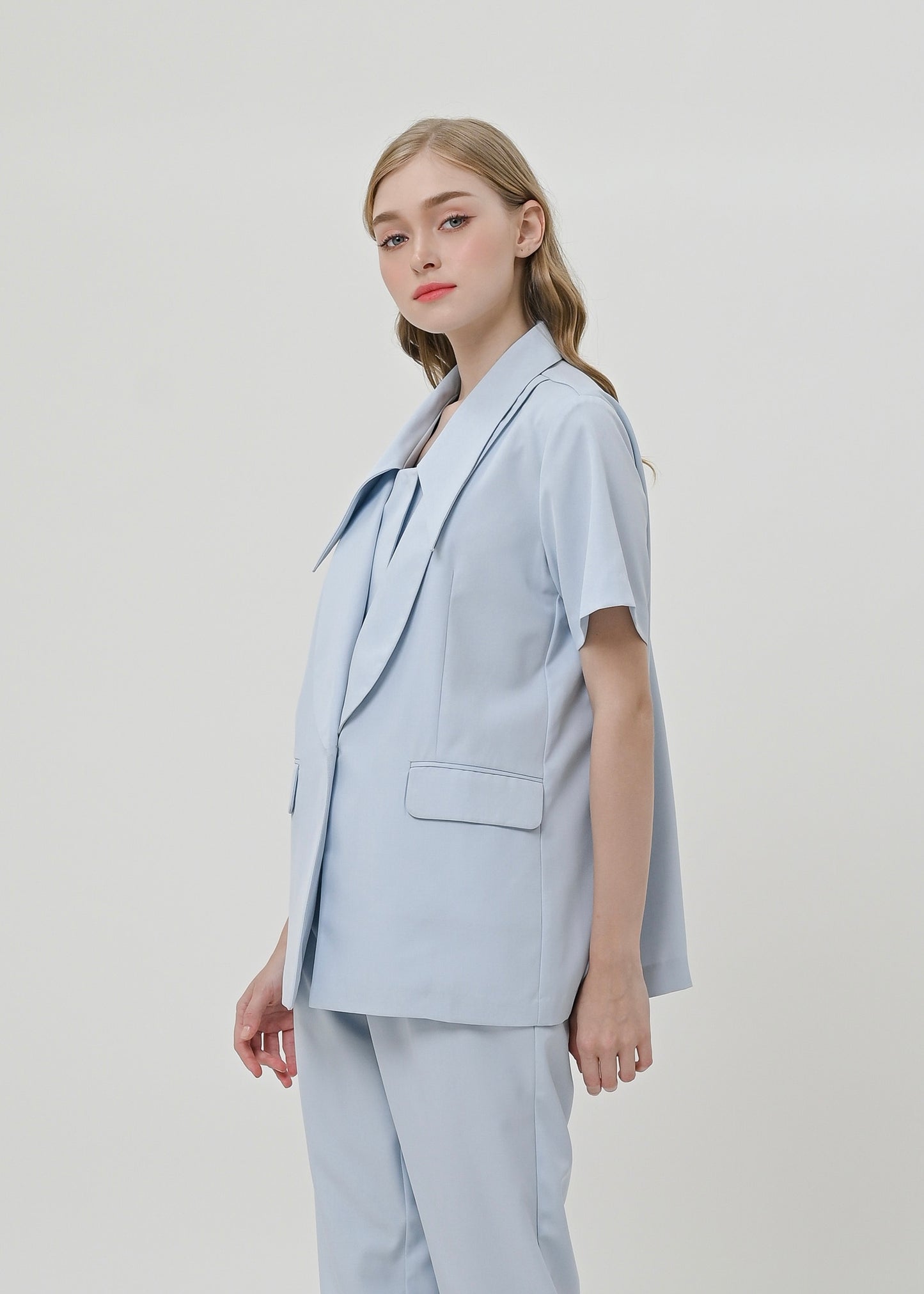 Pearl Stylized Collar Blouse