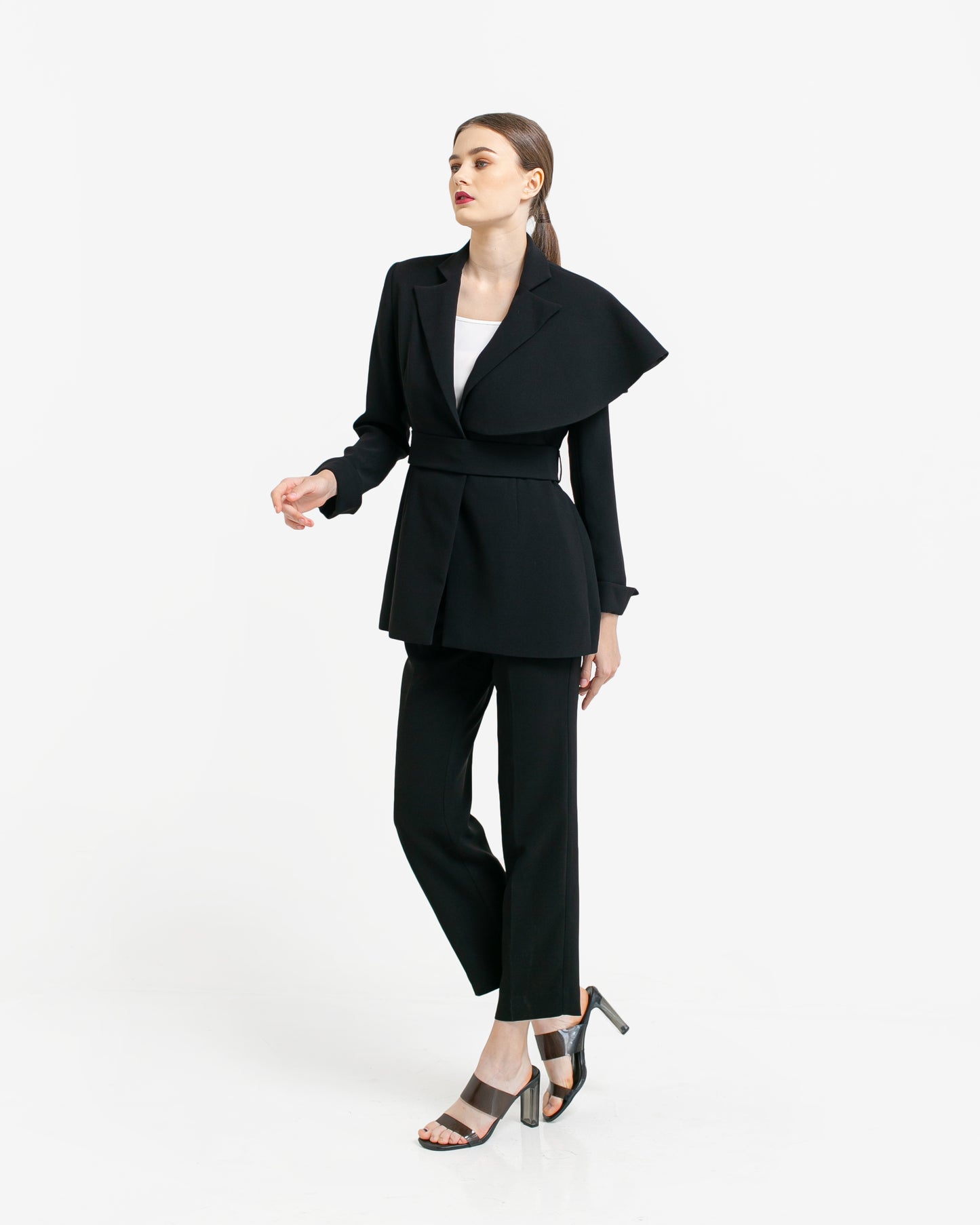 Kirsten Belted Cape Blazer