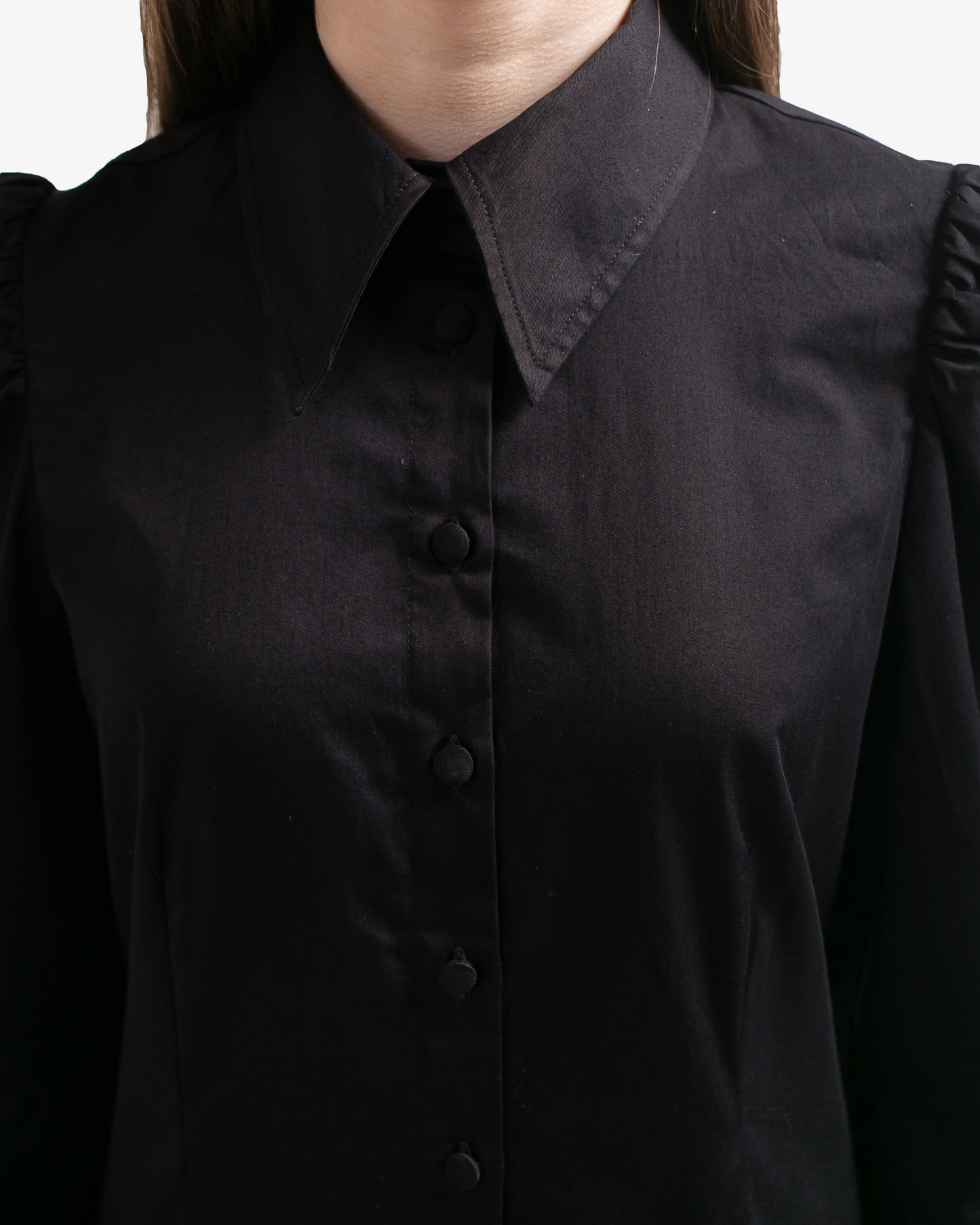 Maisie Puff Shoulder Shirt Black