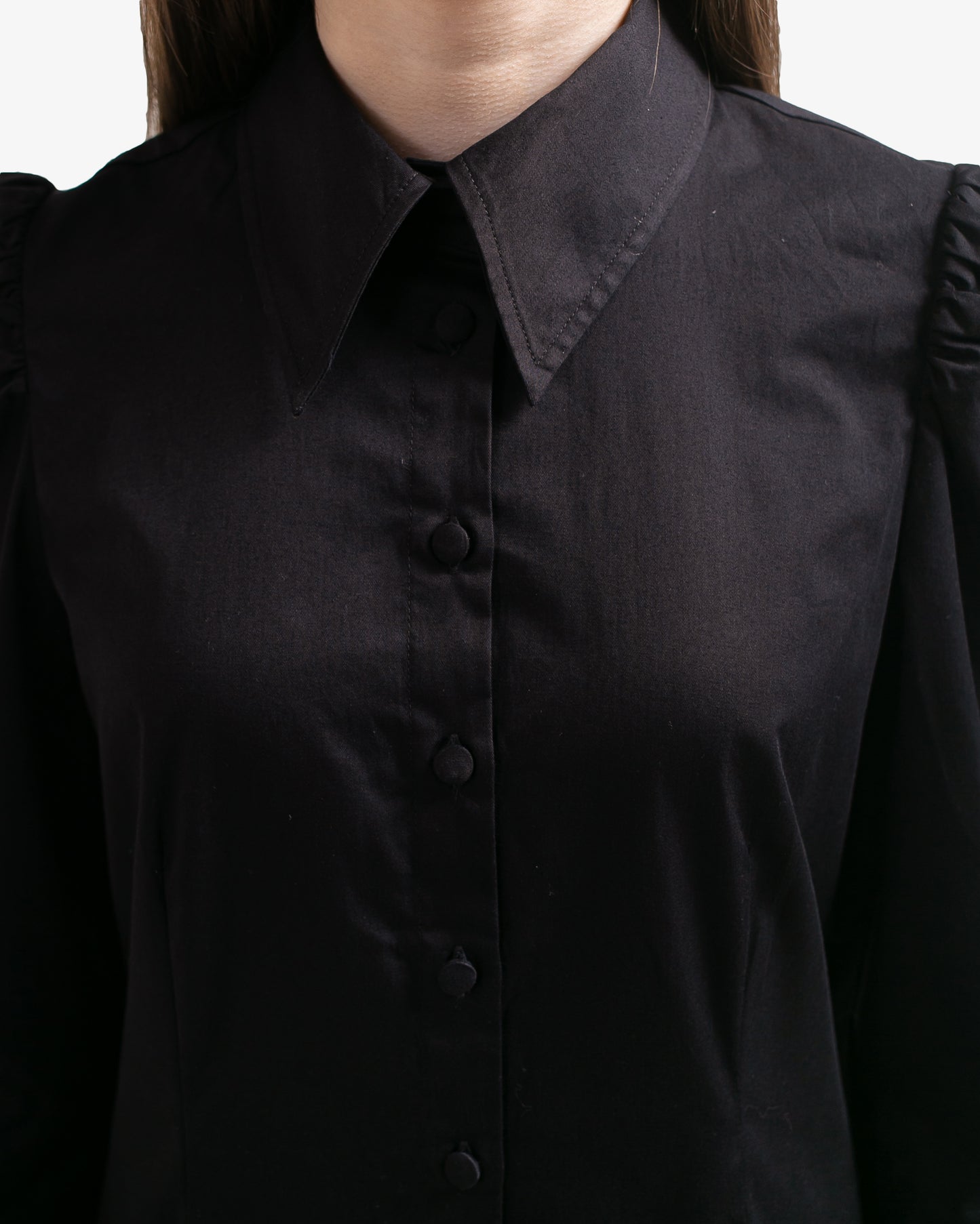 Maisie Puﬀ Shoulder Shirt Black
