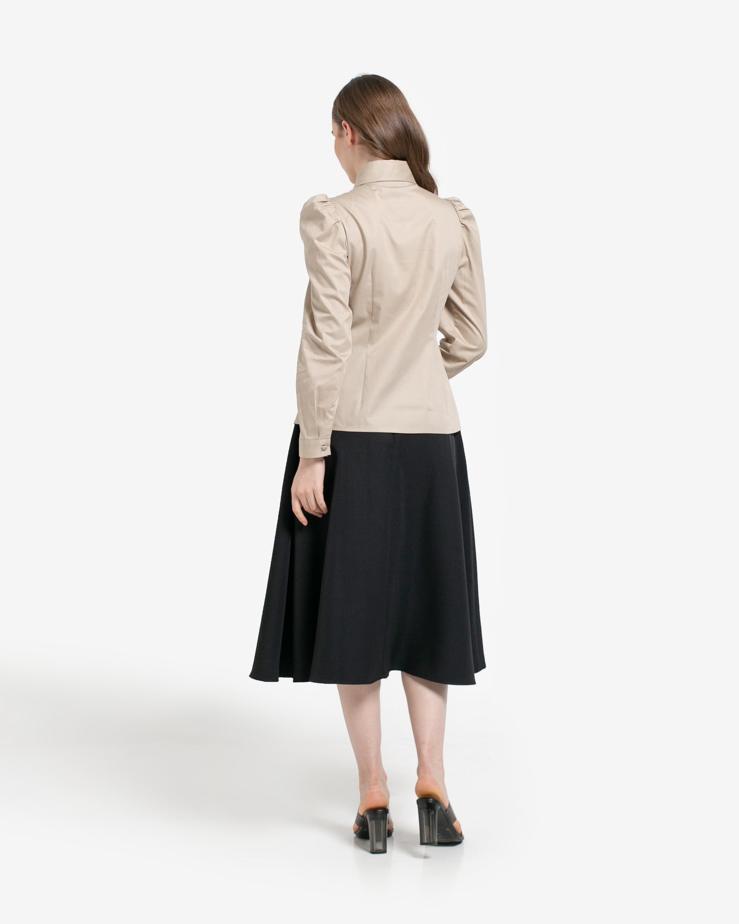 Maisie Puff Shoulder Shirt Khaki