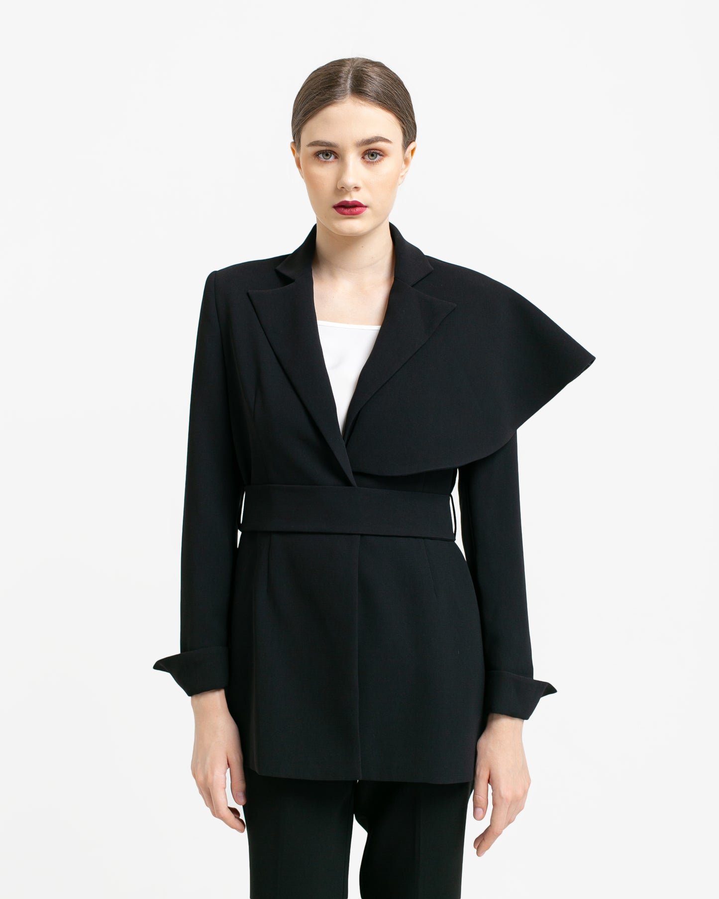 Kirsten Belted Cape Blazer
