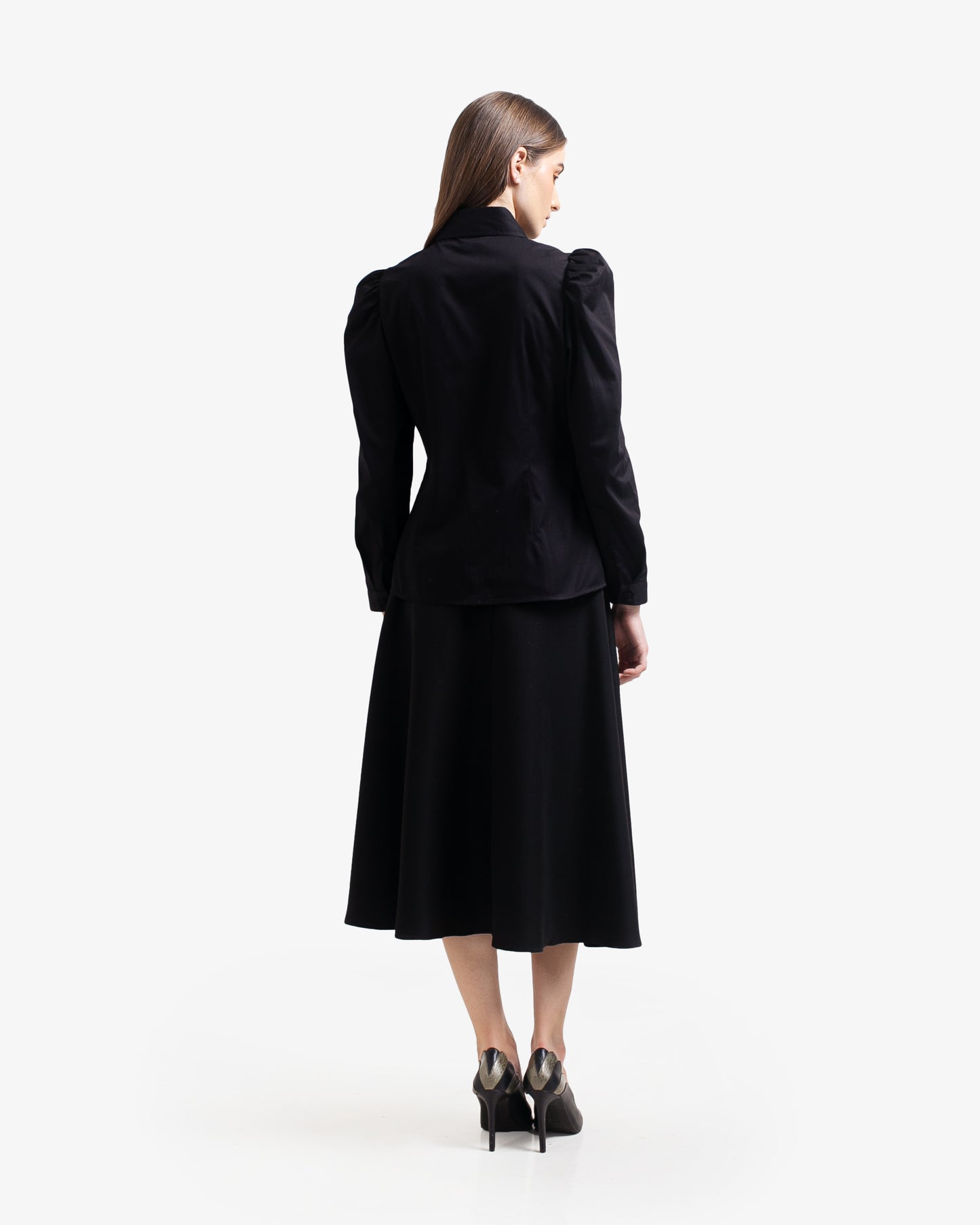 Maisie Puff Shoulder Shirt Black