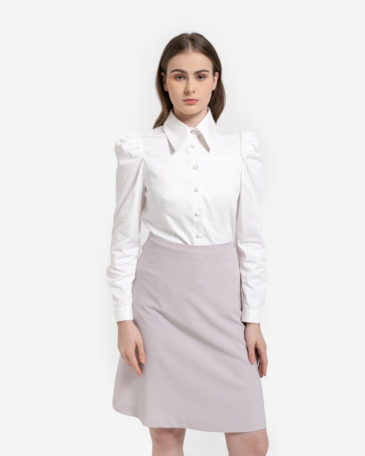 Maisie Puff Shoulder Shirt Broken White