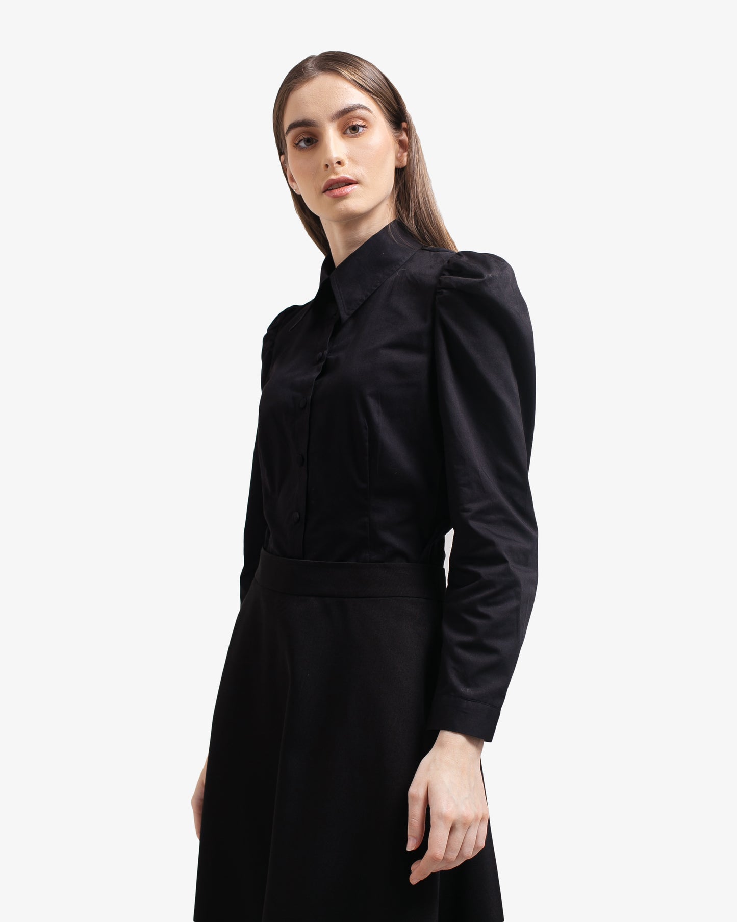 Maisie Puff Shoulder Shirt Black