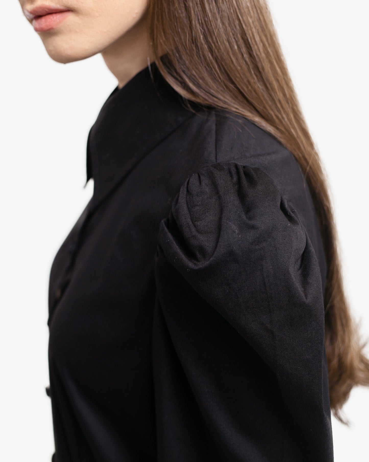 Maisie Puff Shoulder Shirt Black