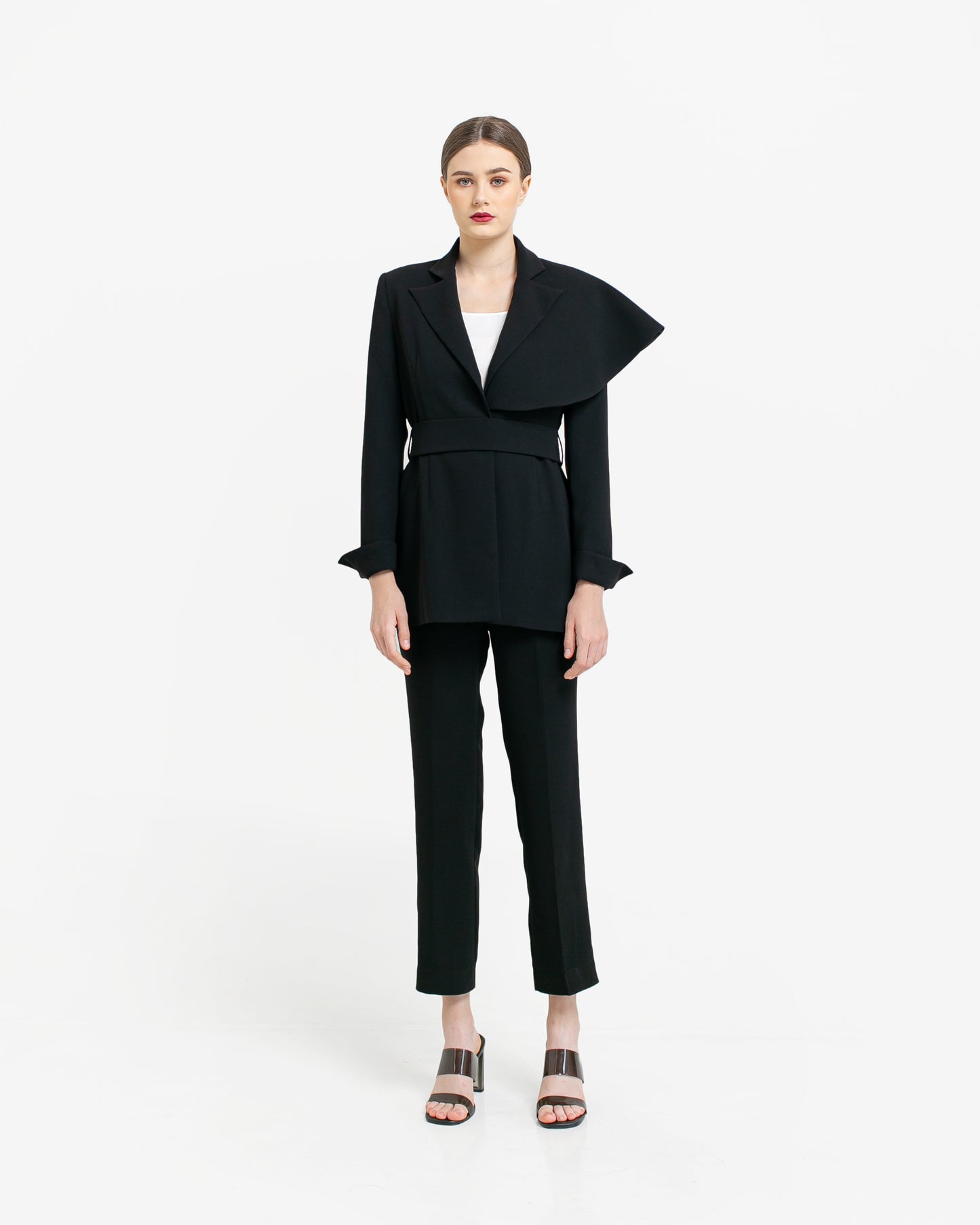 Kirsten Belted Cape Blazer