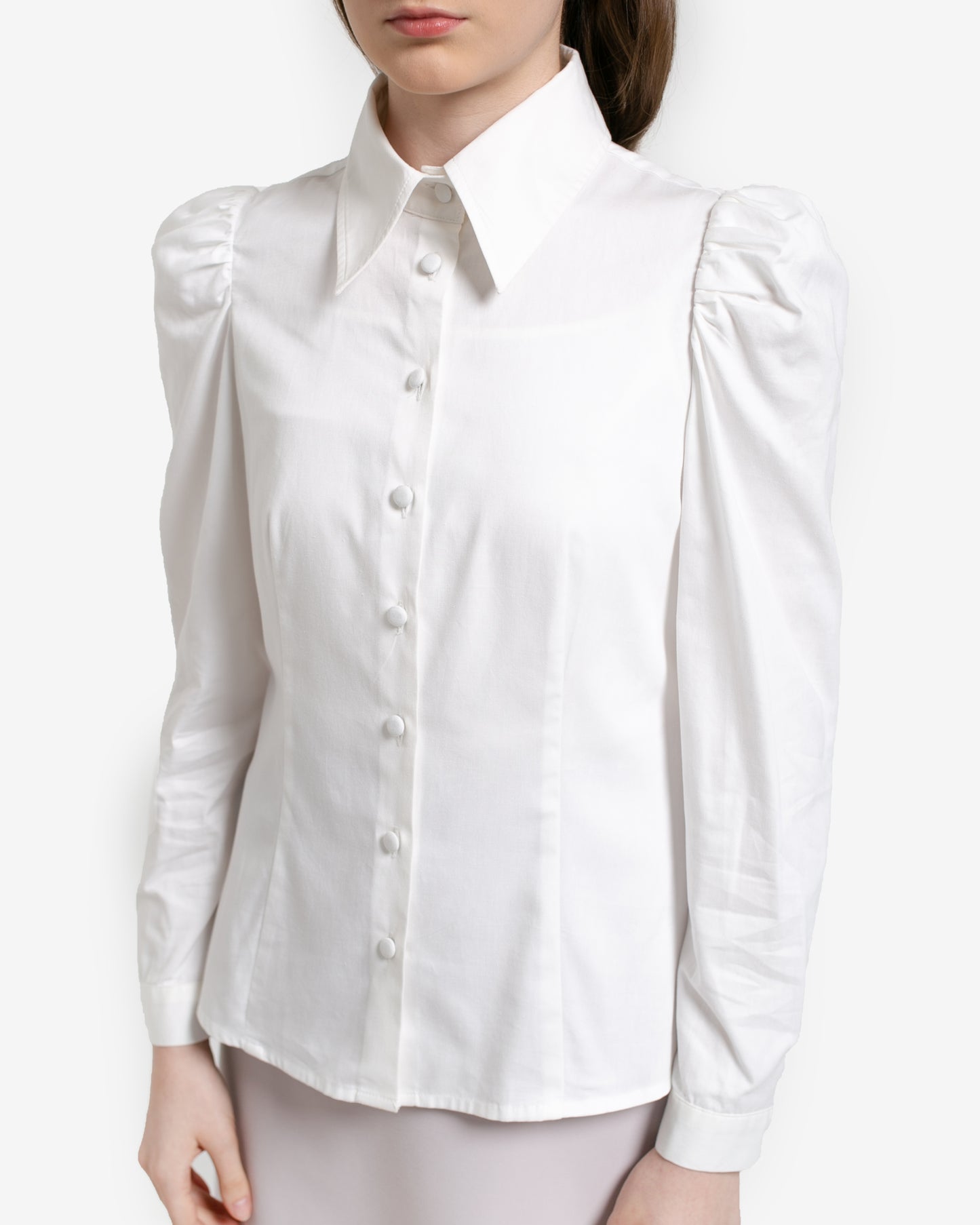 Maisie Puff Shoulder Shirt Broken White