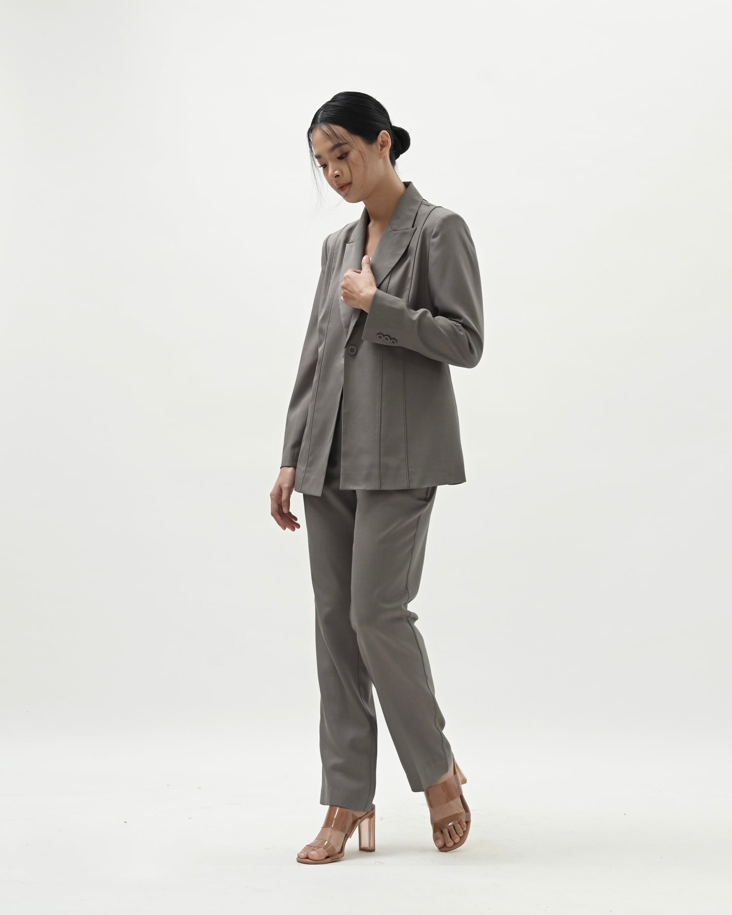 Scarlett Piped-Trim Blazer
