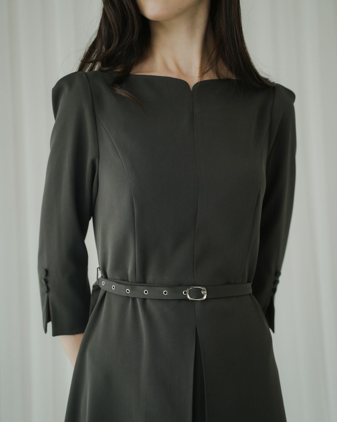 Cassiel Eyelet Belt Dress