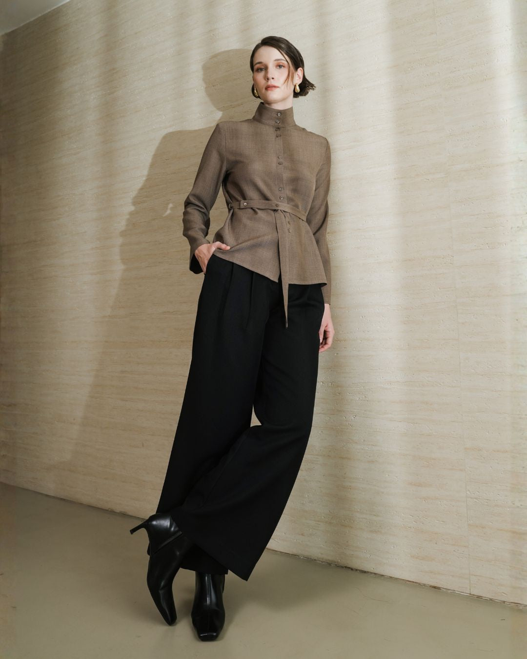 INVIO Analeia Stand Collar Blouse | Atasan Wanita - Leanne Collection